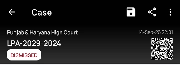 Case details title bar with the Share action